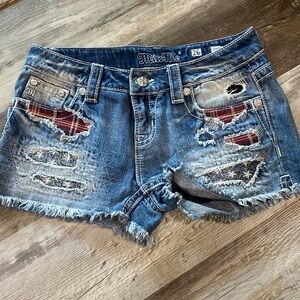 Miss Me Patriot cut off shorts